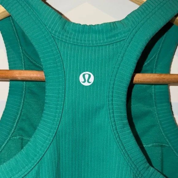 lululemon athletica greenish teal Ribbed Crop Top - Picture 3 of 4